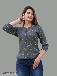 women stylish star cosine printed top for women and girls  tt - M