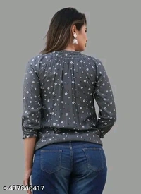 women stylish star cosine printed top for women and girls  tt - M