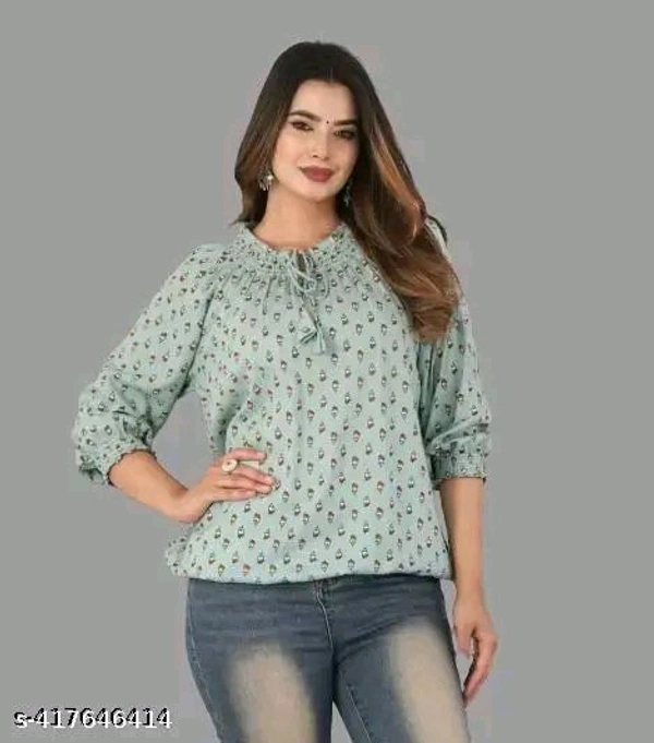 women stylish light pista  cosine printed top for women and girls  tt - Xxl