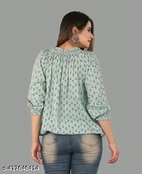 women stylish light pista  cosine printed top for women and girls  tt - Xxl