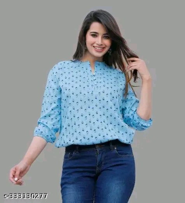 mandarins women printed  top for girls and women reyon - Xl