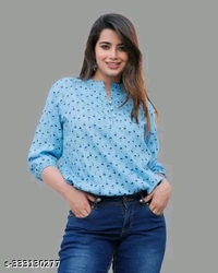 mandarins women printed  top for girls and women reyon - Xl