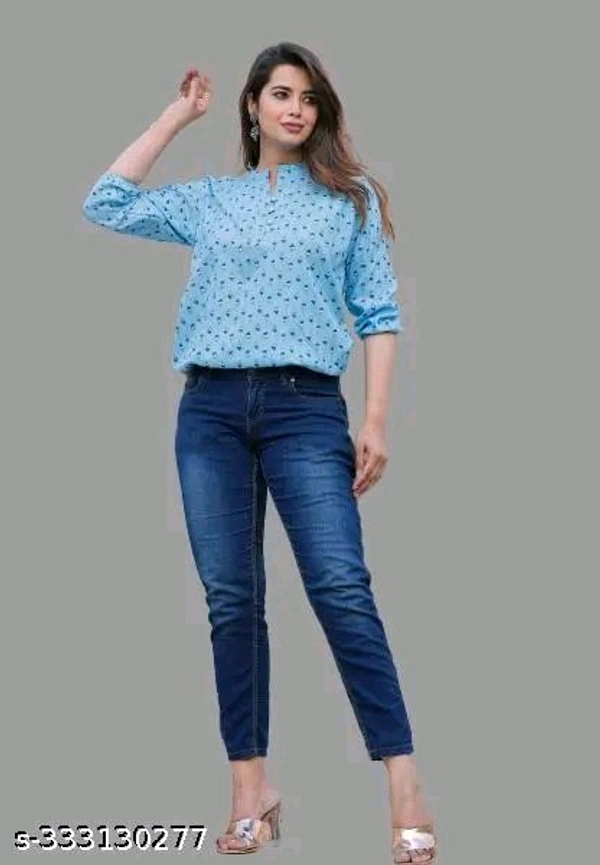 mandarins women printed  top for girls and women reyon - Xxl