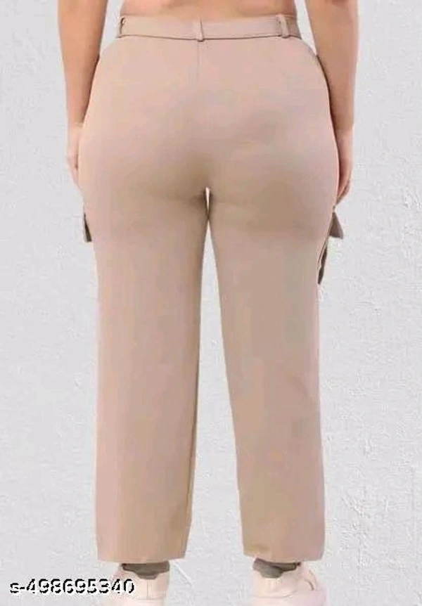Pack of "Beige & Brown" Extended Cargo Pant For Women - M