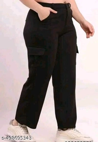 Pack of "Burgundy & Black" Extended Cargo Pant For Women - L