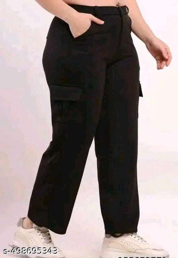 Pack of "Burgundy & Black" Extended Cargo Pant For Women - L