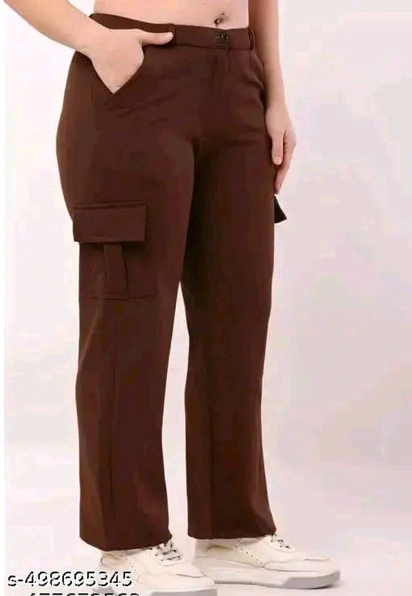 Pack of "Brown & Navy" Extended Cargo Pant For Women - L