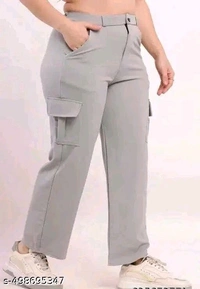 Pack of "Grey & White" Extended Cargo Pant For Women - Xl