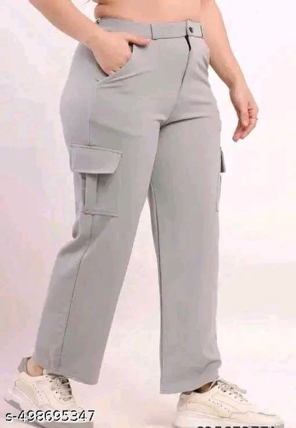 Pack of "Grey & White" Extended Cargo Pant For Women - Xl