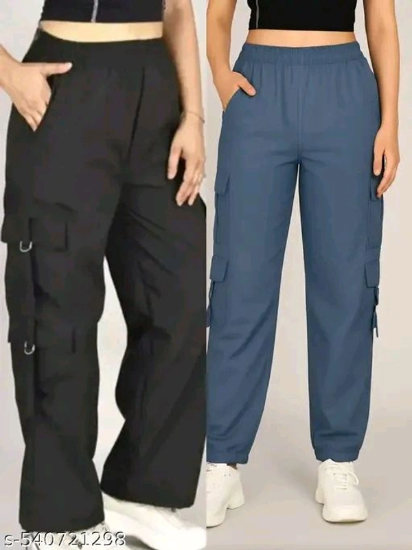 Women's  solid cargo pant - Xl