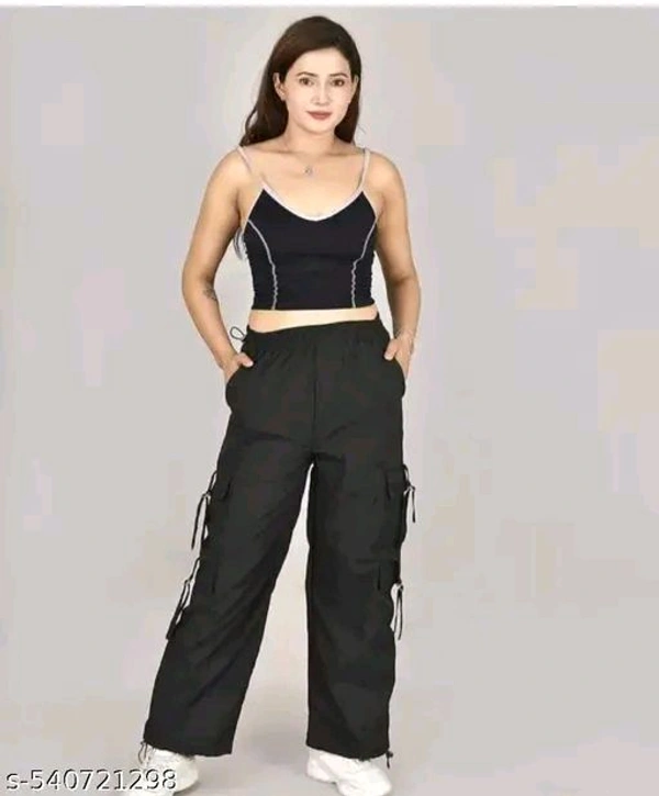 Women's  solid cargo pant - Xl