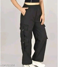Women's  solid cargo pant - Xl