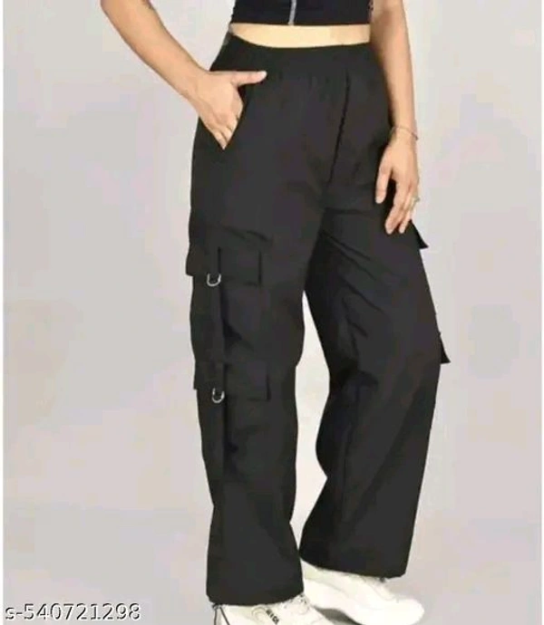 Women's  solid cargo pant - Xl