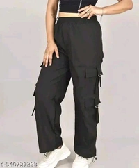 Women's  solid cargo pant - Xl