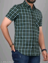 Filiate Checkered Green Regular Fit Cotton Men's Shirt | Half Sleeves Formal Slim Fit Office Wear Shirt for Men - S