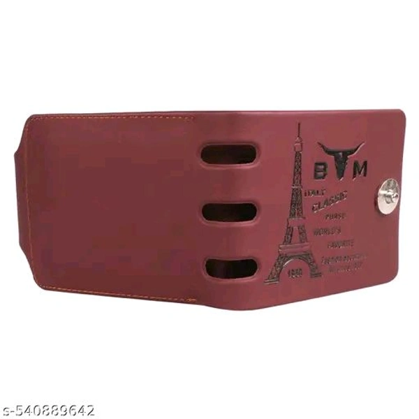 BM - Stylish Men's Brown Two Fold Wallet.