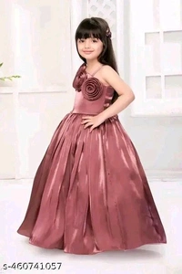 As popular dresssa satin silk girls dress for kids ​ - 3-4