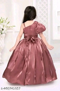 As popular dresssa satin silk girls dress for kids ​ - 5-6