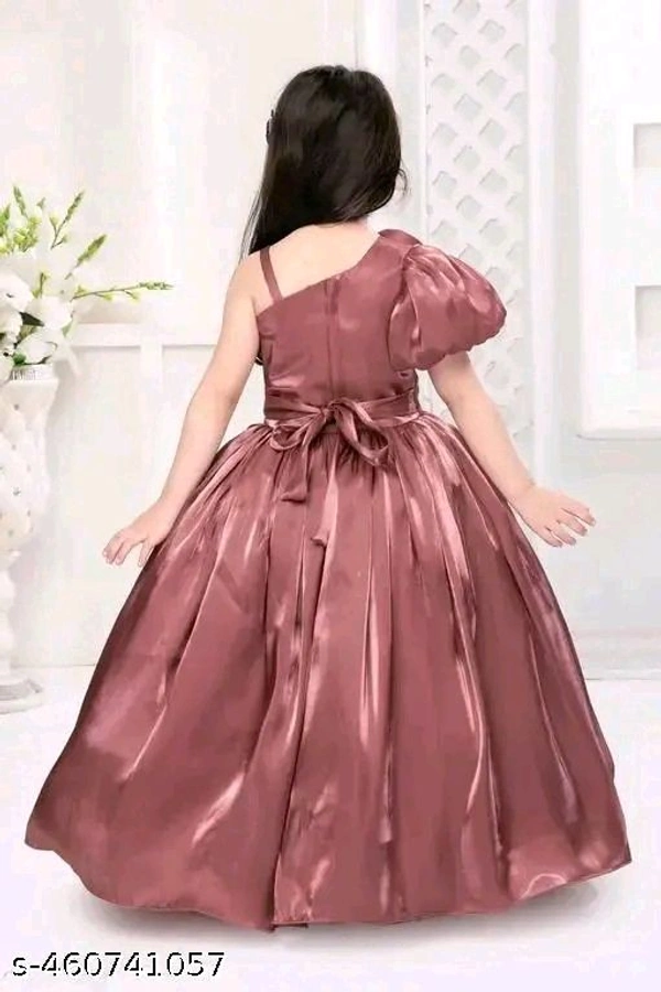 As popular dresssa satin silk girls dress for kids ​ - 5-6