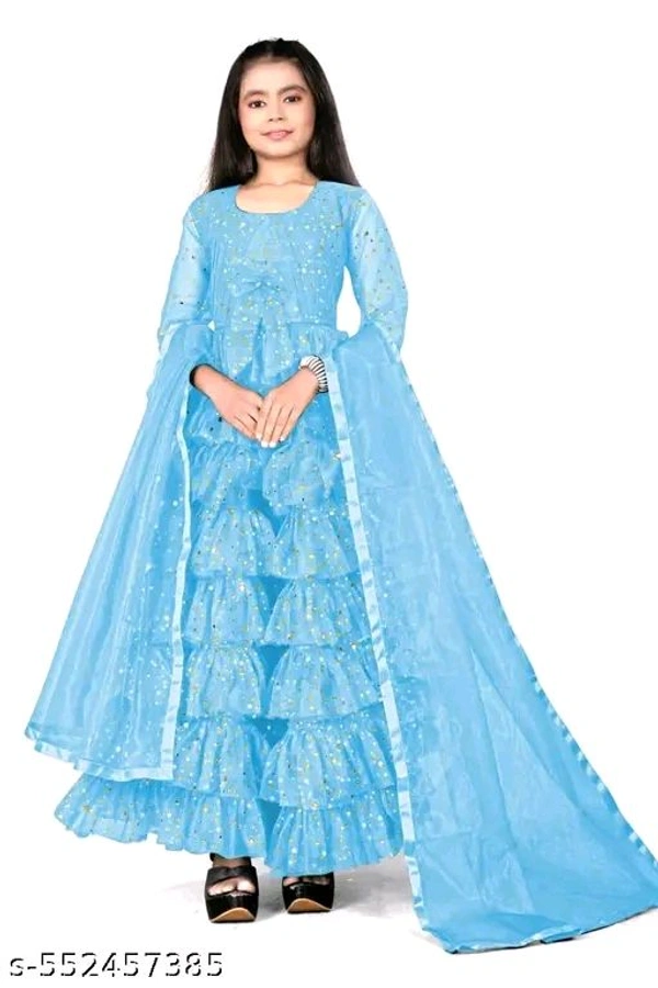Comfy Girls Ethnic Gowns - 10-11