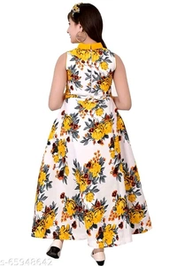 Girls Yellow Cotton Blend Ethnic Gowns Pack Of  - 12-13