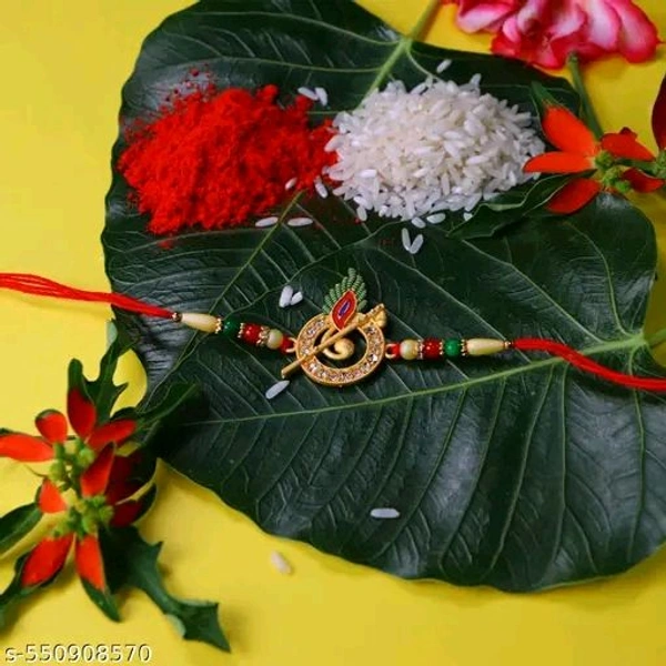 Periapt Rakhi For Brother | Rakhi With Roli&Chaval | Rakhi With Greeting Card | Designer Rakhi | Rakhi For Brother/Sister | Rakhi With Silver Coin K1_703