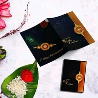 Periapt Rakhi For Brother | Rakhi With Roli&Chaval | Rakhi With Greeting Card | Designer Rakhi | Rakhi For Brother/Sister | Rakhi With Silver Coin K1_703