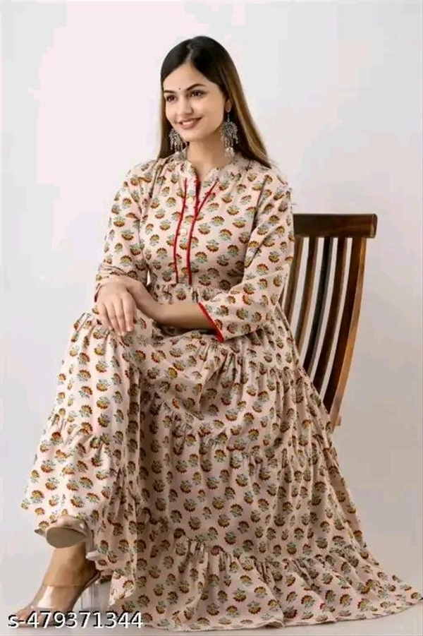 NEW LOOK KURTA/Classic Designer Women kurta/tranding gown/letest kurta/flower gown/new look kurta/winter gowns/partywear gown/causel gown/festive gown/ewdding gown/office gown/daily use gown/flower long gown - L