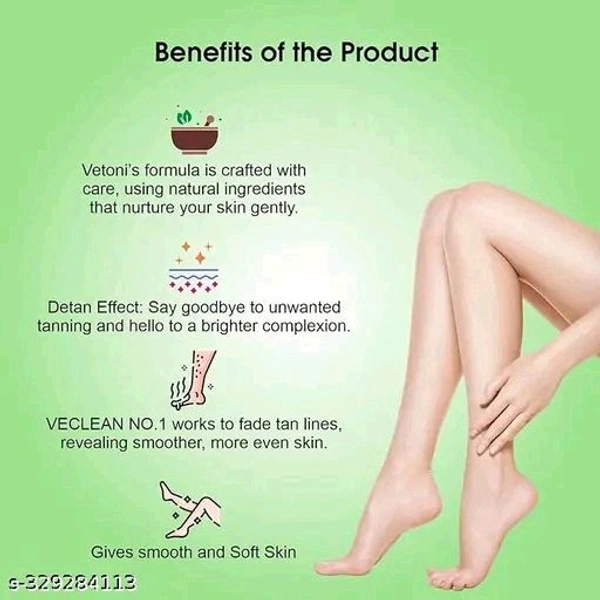 Vetoni Veclean No.1 Hair Removal Cream for Men & Women | Smooth Skin with Lemon & Aloe Vera | Gentle, Effective & Easy Hair Removal at Home,(40 g ), Pack of 5 Each (200 gm)