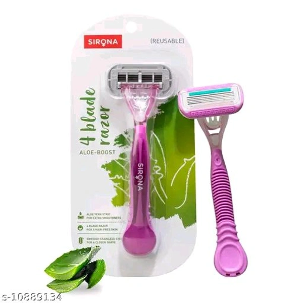 Sirona Hygiene Reusable 4 Blade Hair Removal Razor for Women  - Pack of 1