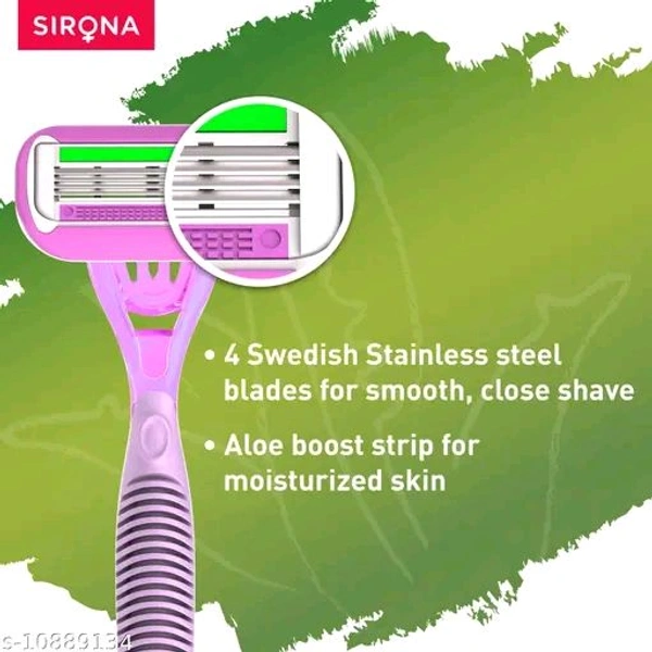 Sirona Hygiene Reusable 4 Blade Hair Removal Razor for Women  - Pack of 1