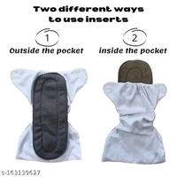 Baby Washable Reusable Cloth Diaper with 5 Layer Insert for Baby (5 Cloth Diaper + 5 White Insert, Multicolor)