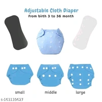 Baby Washable Reusable Cloth Diaper with 5 Layer Insert for Baby (5 Cloth Diaper + 5 White Insert, Multicolor)