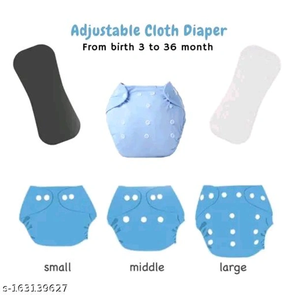 Baby Washable Reusable Cloth Diaper with 5 Layer Insert for Baby (5 Cloth Diaper + 5 White Insert, Multicolor)