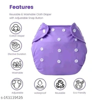 Baby Freesize Washable & Reusable Adjustable Pocket 6 Cloth Diaper Multicolor with 6 Black Insert
