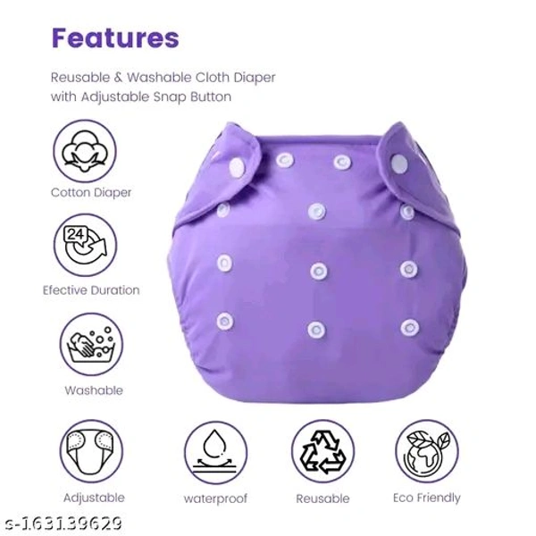 Baby Freesize Washable & Reusable Adjustable Pocket 6 Cloth Diaper Multicolor with 6 Black Insert