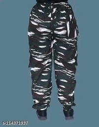 SKG-WOMEN COMOUFLAG TROUSER  MULTY POCKET , COLOR -WHITE - 28