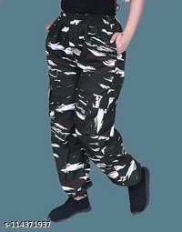 SKG-WOMEN COMOUFLAG TROUSER  MULTY POCKET , COLOR -WHITE - 36