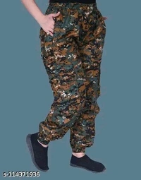 SKG-WOMEN COMOUFLAG TROUSER  MULTY POCKET , COLOR -GREEN - 28