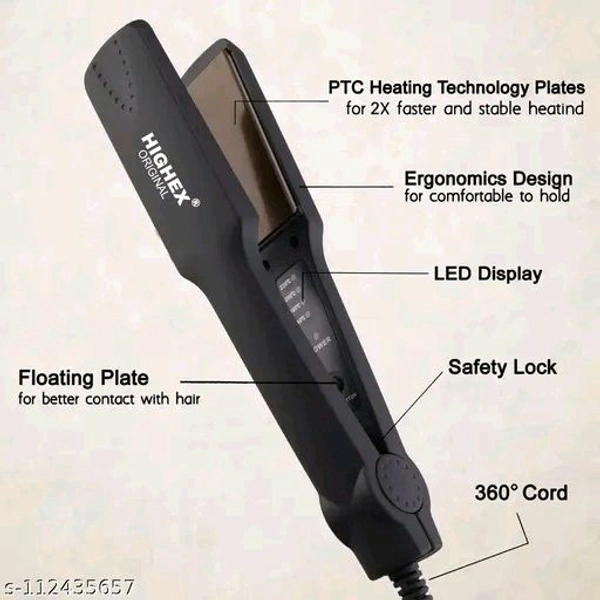 Highex / Black, Plastic / Hair straightener, Pack of 1