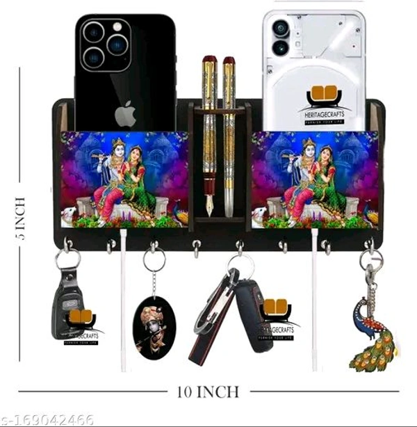 ADMIREYA ARTS Beautiful Designer Special addition blue radha krishna  2 box Key holder for home / office / kitchen / key holders / key holder for wall / key holder / Best decorative item for home décor / festive décor Mobile stand cum Wood Key Holder 