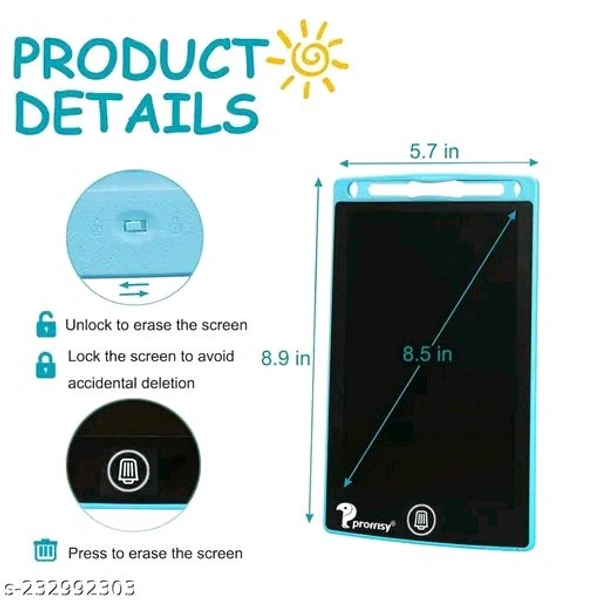 SHANAYA LCD Writing Tablet multipurpose DIGITAL paperless magic LCD SLATE & to do list NOTEPAD & TABLET SKETCH BOOK with PEN & ERASER button & erase KEY LOCK under office & child EDUCATIVE toy & drawing & writing & graphical & learning & education use (Multicolor)