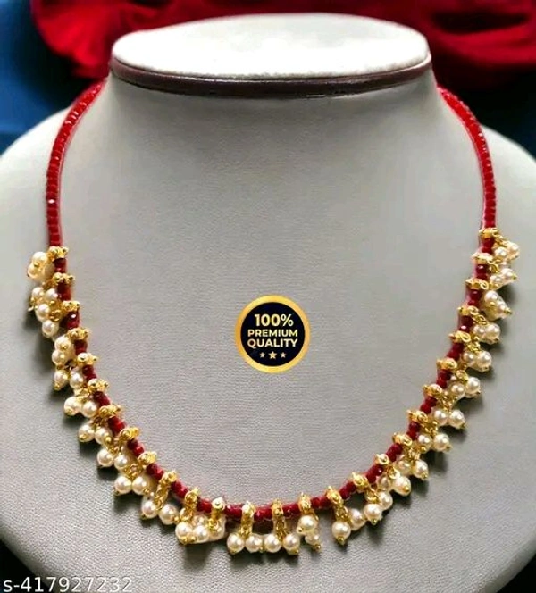 Attractive New Arrivals Manaal Jewels Designer 03mm Maroon Crystal Short Haar for Women's & Girl's