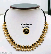 Manaal Jewels Designer 03mm Black Crystal Short Haar for Women's & Girl's