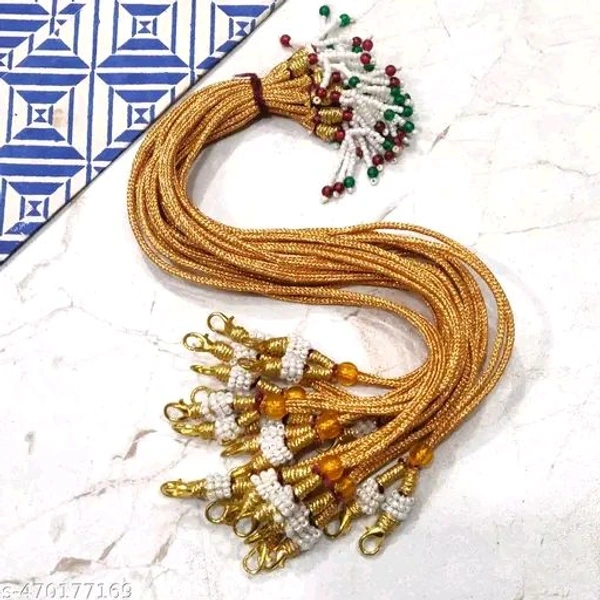 Best seller Comfy Women and Girls Attractive New design Adjustable Pearl Necklace Back Rope Dori for Jewellery Making Gold(Pack of 6 Pcs)