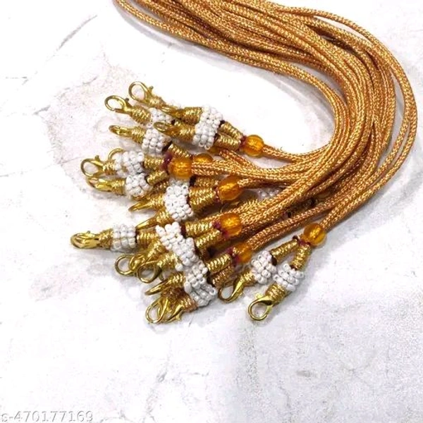 Best seller Comfy Women and Girls Attractive New design Adjustable Pearl Necklace Back Rope Dori for Jewellery Making Gold(Pack of 6 Pcs)