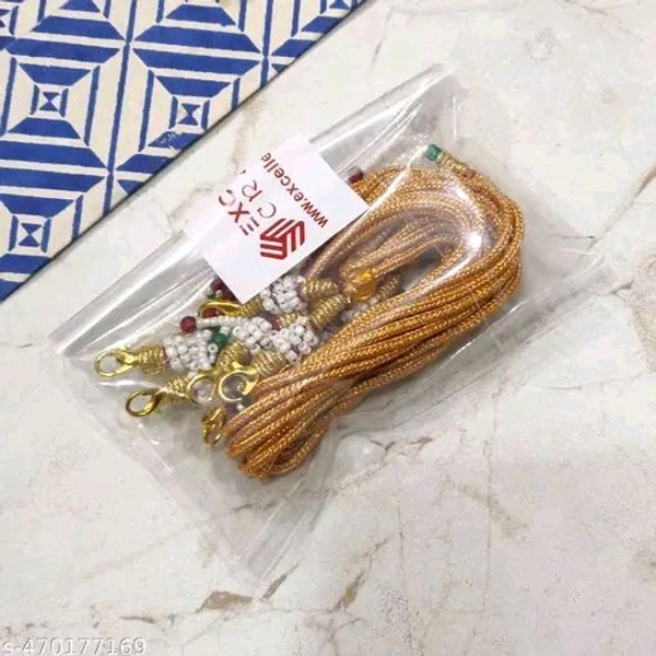 Best seller Comfy Women and Girls Attractive New design Adjustable Pearl Necklace Back Rope Dori for Jewellery Making Gold(Pack of 6 Pcs)