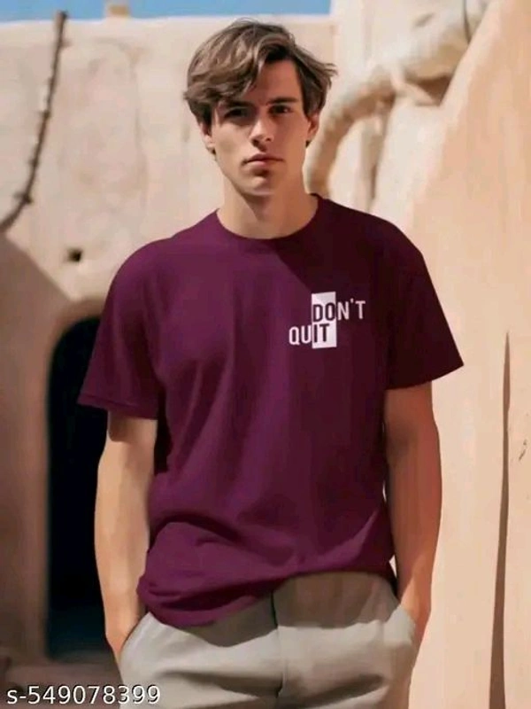 Men Cotton Blend Regular Tshirts - S