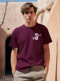 Men Cotton Blend Regular Tshirts - S
