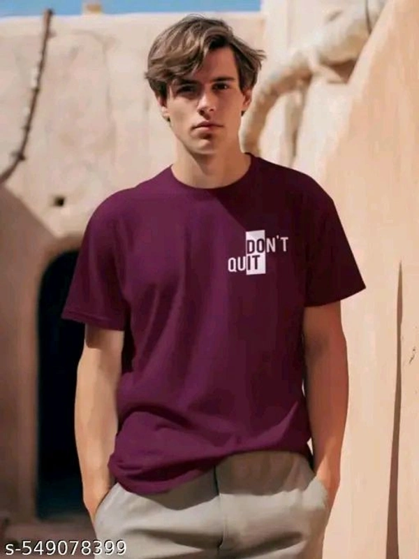 Men Cotton Blend Regular Tshirts - S